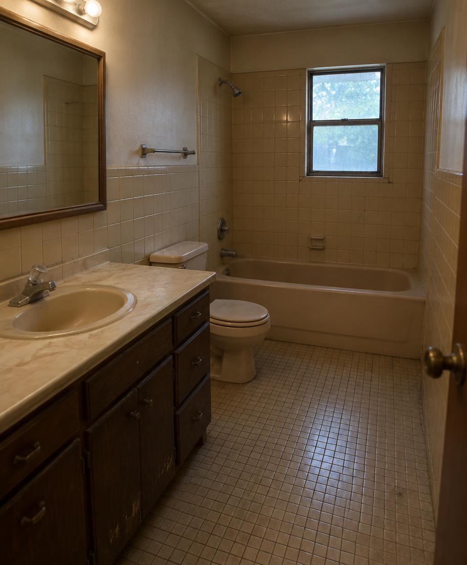 Before: Hall bath remodel · fictional sample